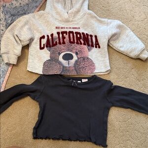 Zara Gray Hoodie with Red 'California' and Teddy Graphic